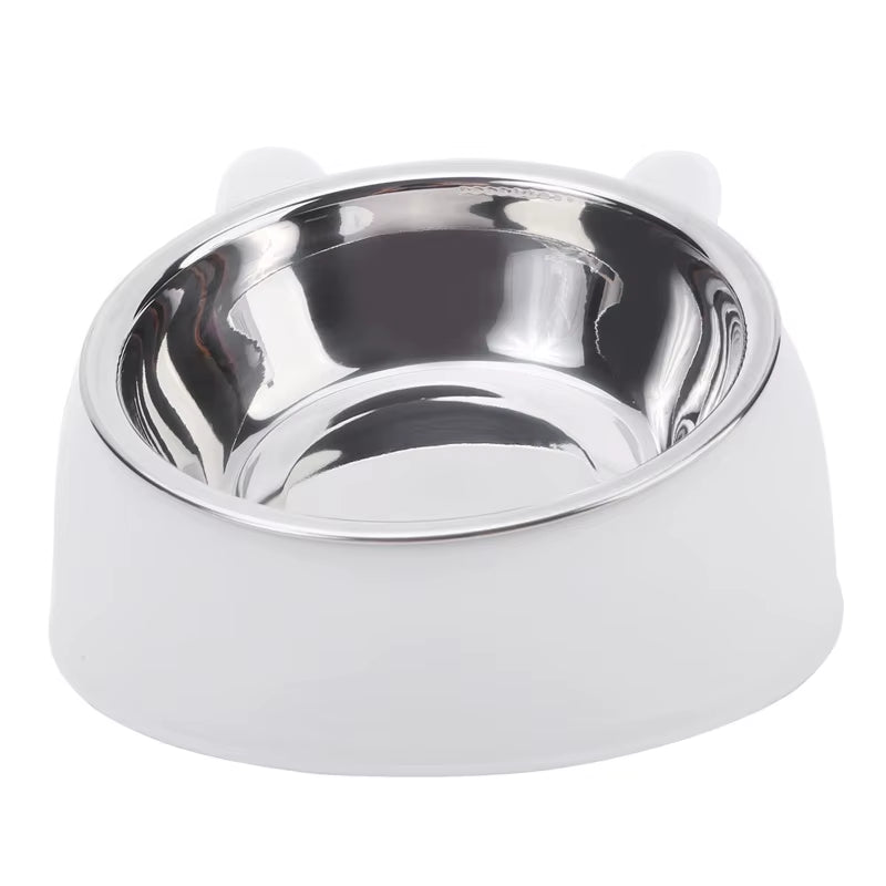 Stainless Steel Inclined Cat Feeding Bowls - Set of 1/2/5 for Kittens and Puppies