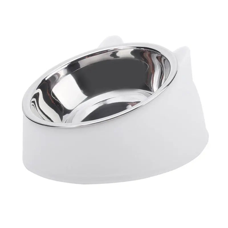 Stainless Steel Inclined Cat Feeding Bowls - Set of 1/2/5 for Kittens and Puppies