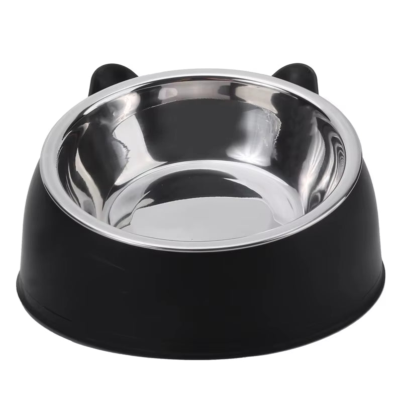 Stainless Steel Inclined Cat Feeding Bowls - Set of 1/2/5 for Kittens and Puppies