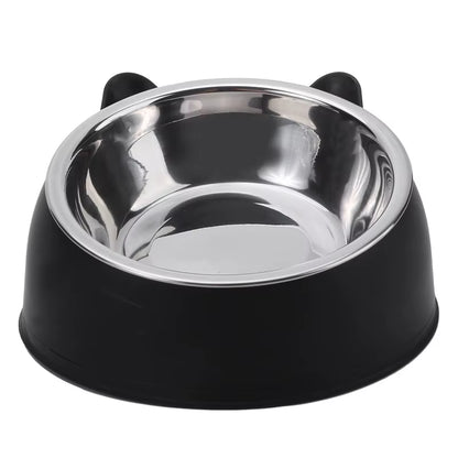 Stainless Steel Inclined Cat Feeding Bowls - Set of 1/2/5 for Kittens and Puppies