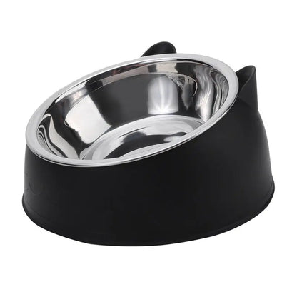 Stainless Steel Inclined Cat Feeding Bowls - Set of 1/2/5 for Kittens and Puppies